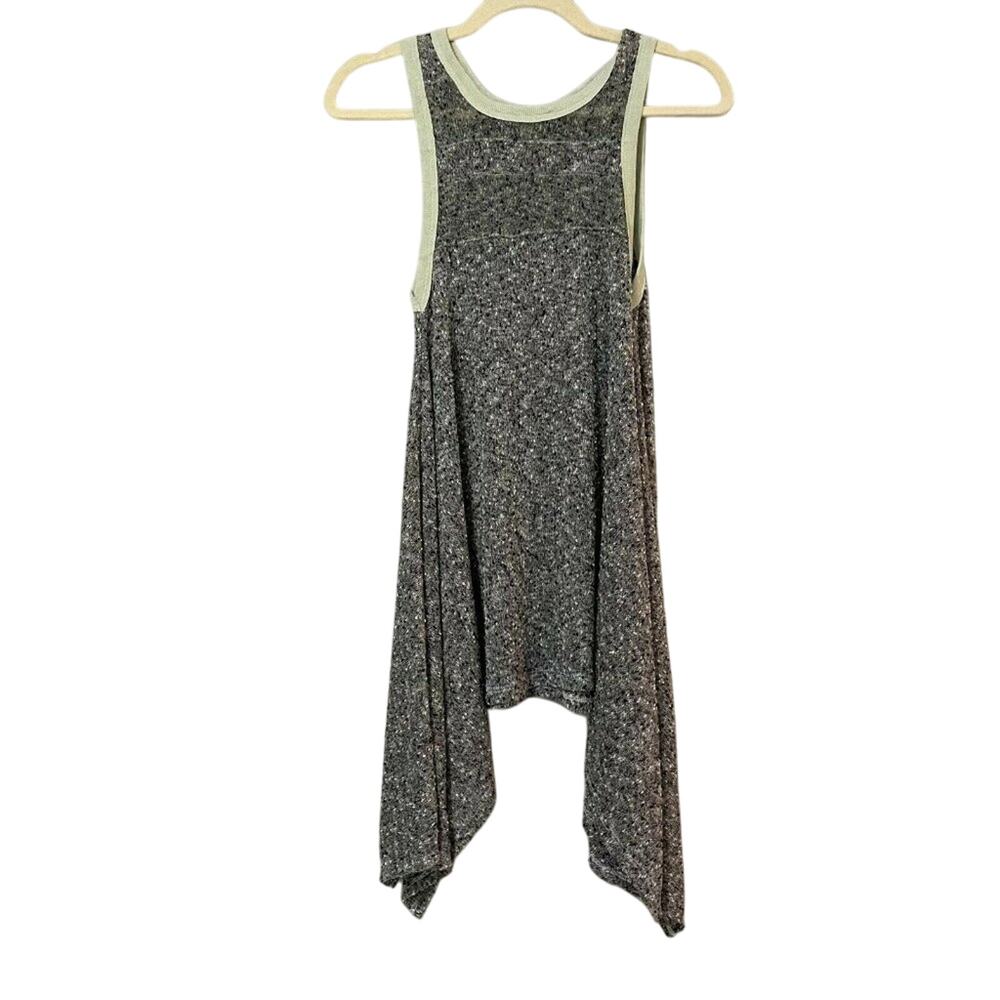 We The Free Black Gray Marled Tunic Tank Top Womens XS Green Athletic Casual